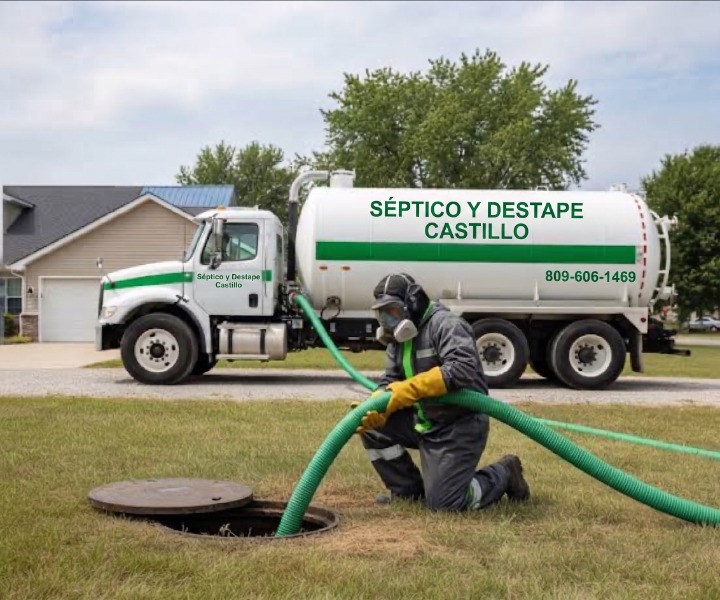 Equipo profesional de limpieza de sépticos y tuberías
